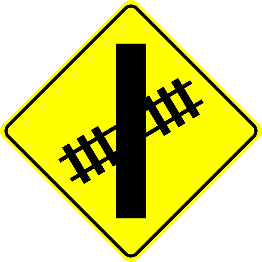 Railway Crossing Ahead (Left) Sign MUTCDC WA-18L