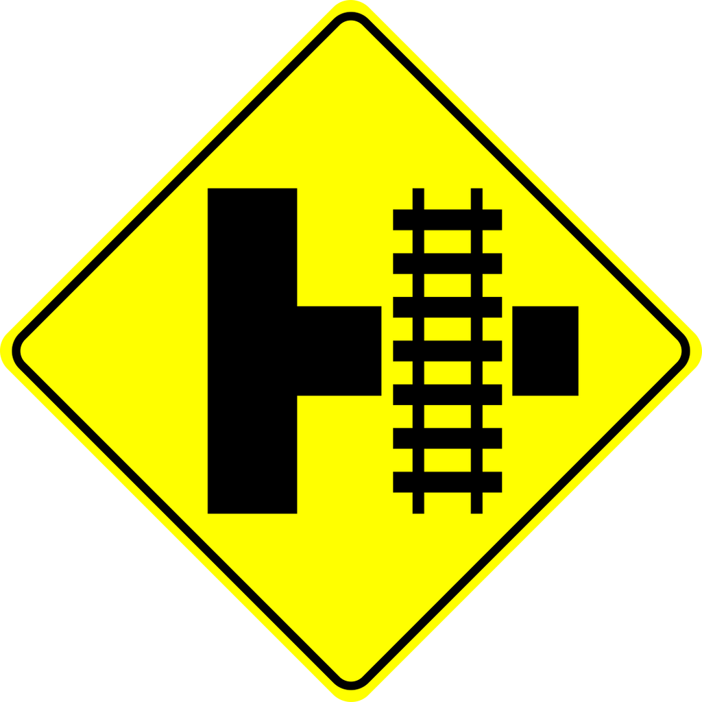 Railway Crossing T Intersection Ahead Sign MUTCDC WA-19