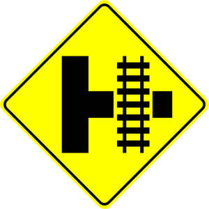 Railway Crossing T Intersection Ahead Sign MUTCDC WA-19