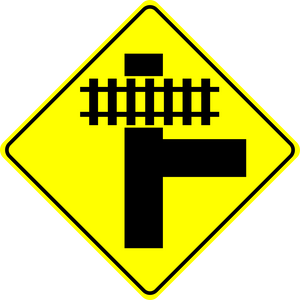 Railway Crossing T Intersection Ahead Sign MUTCDC WA-19B