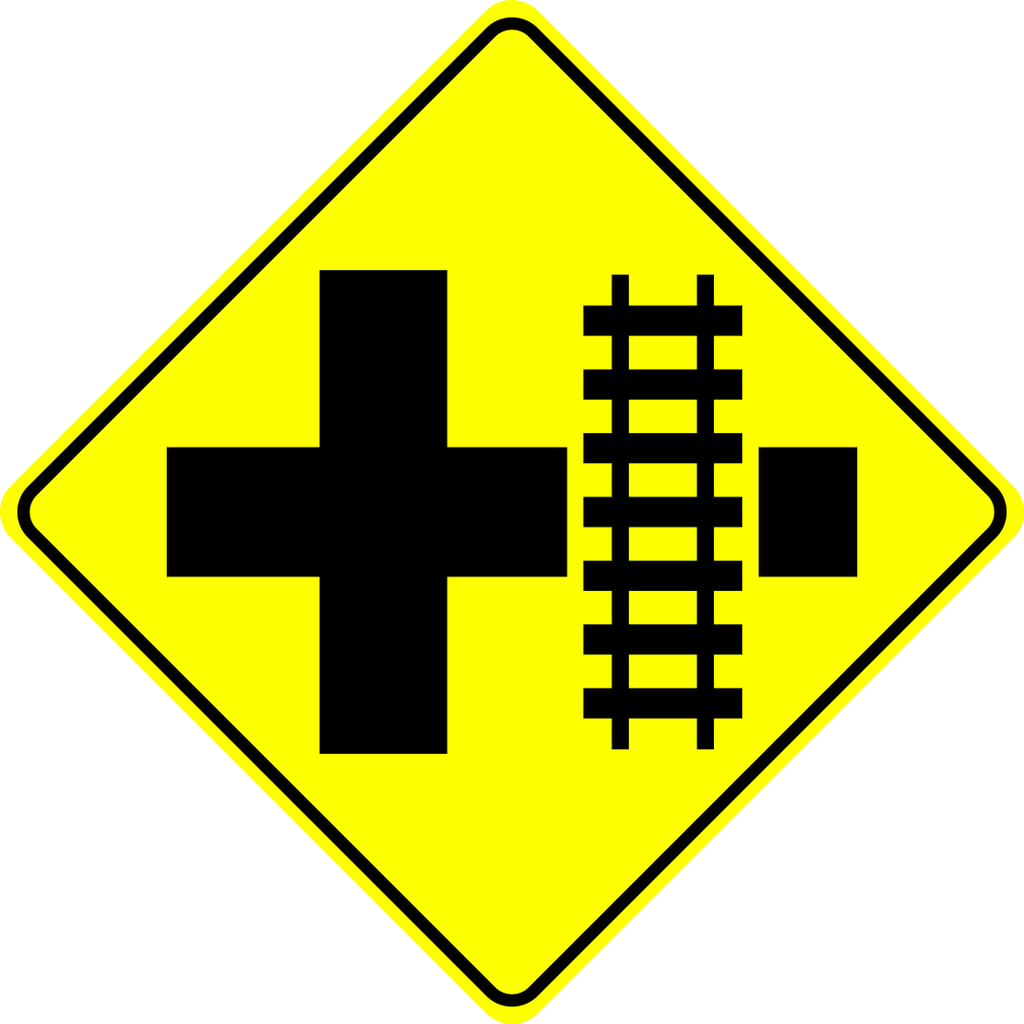 Railway Crossing Side Street Ahead Sign MUTCDC WA-20