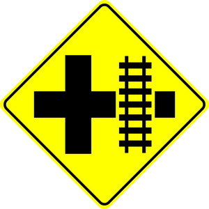 Railway Crossing Side Street Ahead Sign MUTCDC WA-20