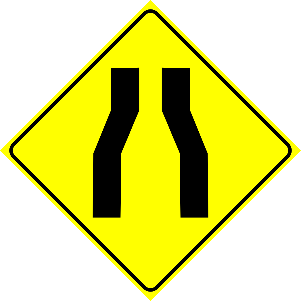 Road Narrows Sign MUTCDC WA-23