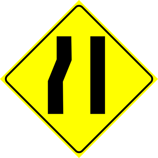 Road Narrows Left Sign MUTCDC WA-23L