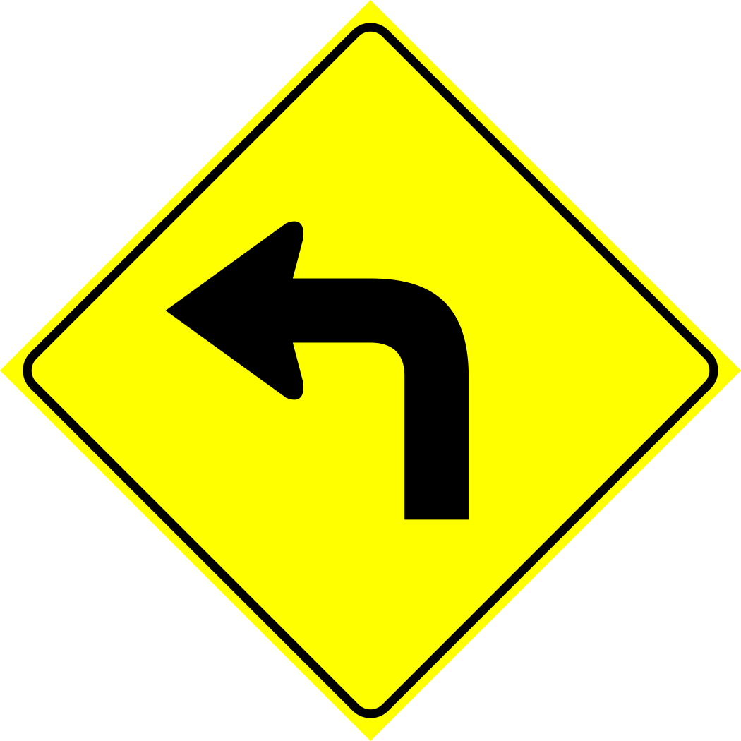 Sharp Left Turn Sign MUTCDC WA-2L – River Signs