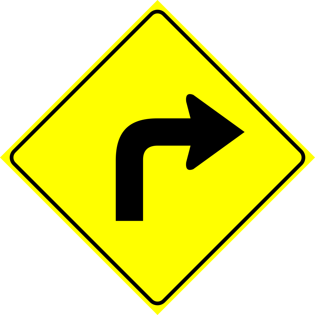 Sharp Right Turn Sign MUTCDC WA-2R