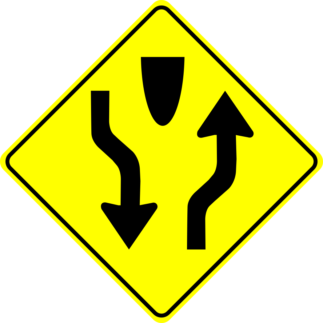 Divided Highway Begins Sign MUTCDC WA-31