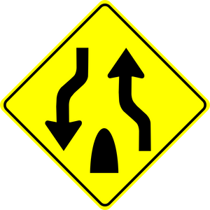 Divided Highway Ends Sign MUTCDC WA-32