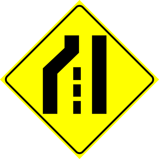 Left Lane Ends Sign MUTCDC WA-33L