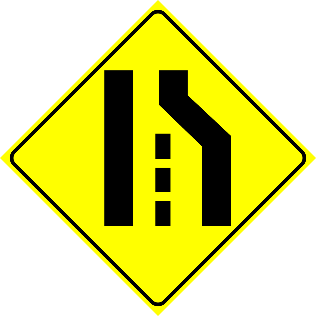 Right Lane Ends Sign MUTCDC WA-33R