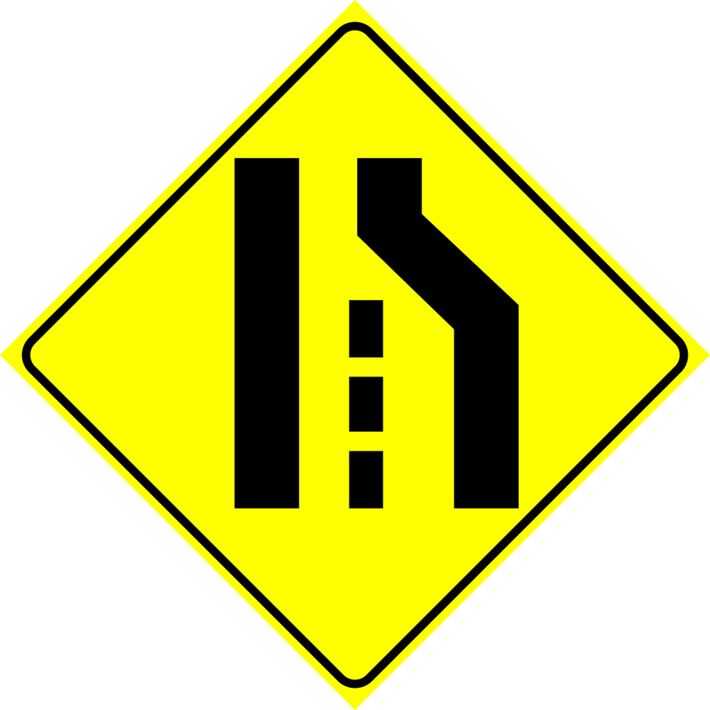 Right Lane Ends Sign MUTCDC WA-33R