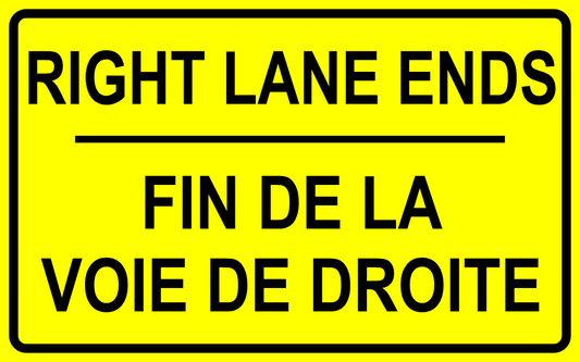 Right Lane Ends Tab MUTCDC WA-33RTB