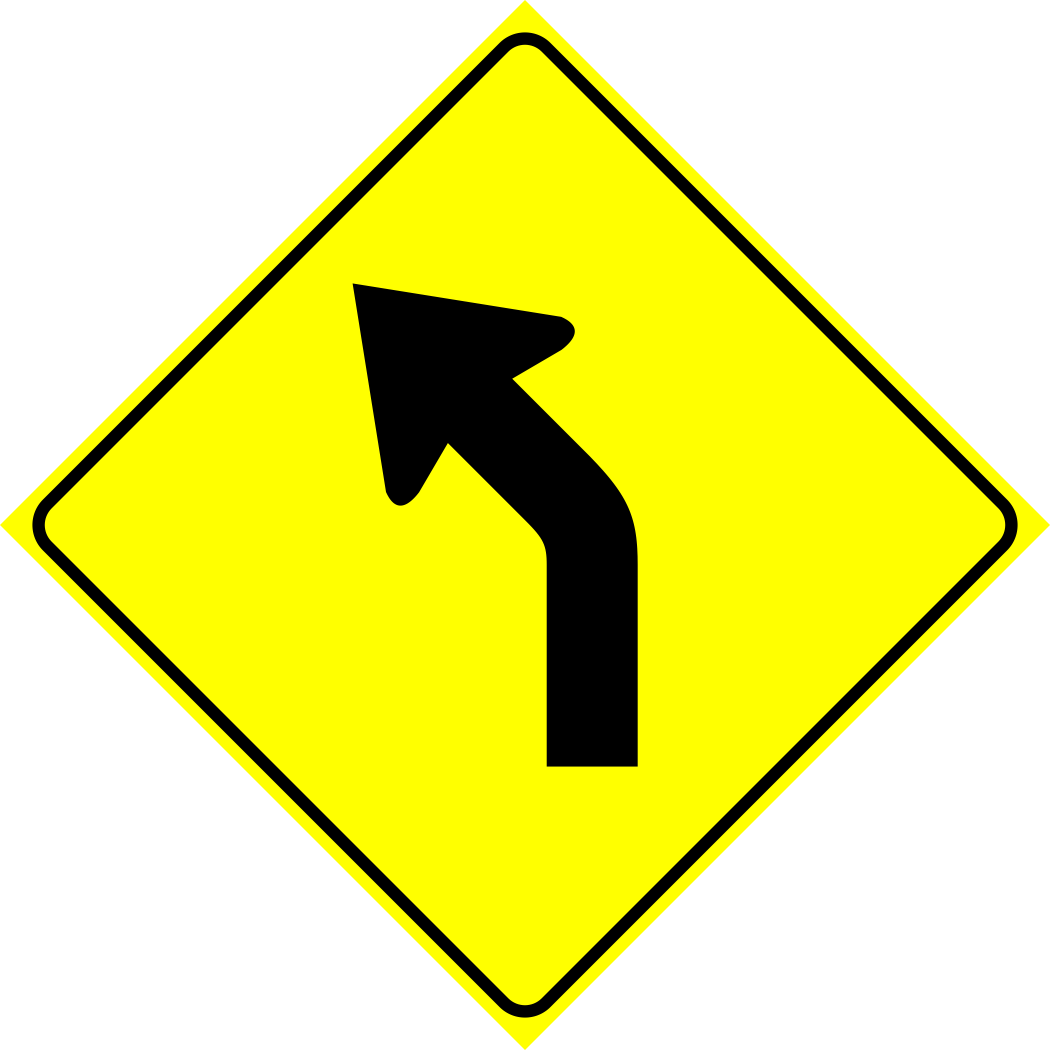 Left Curve Sign MUTCDC WA-3L