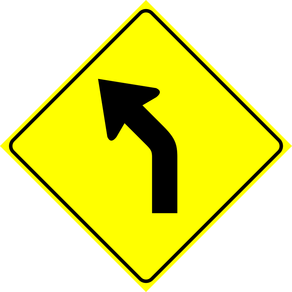 Left Curve Sign MUTCDC WA-3L