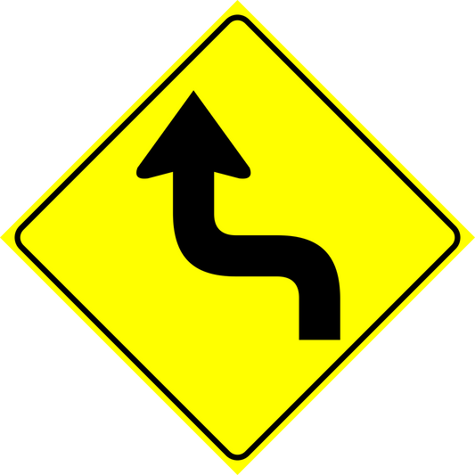 Left Reverse Road Sign Road Warning Signs – River Signs