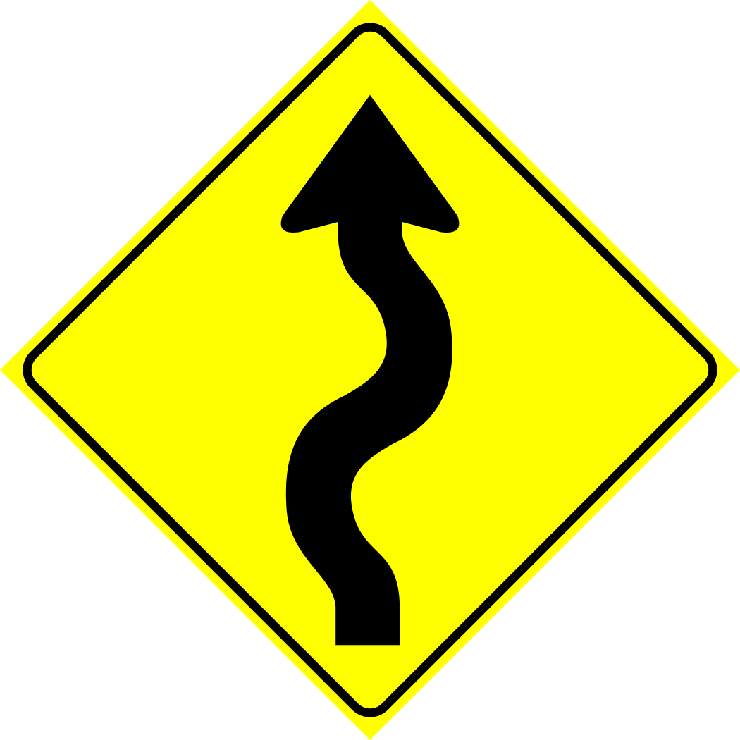 Left Winding Road Sign MUTCDC WA-6L