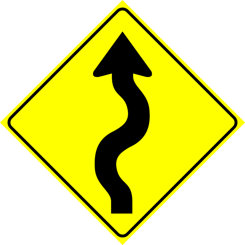 Left Winding Road Sign MUTCDC WA-6L