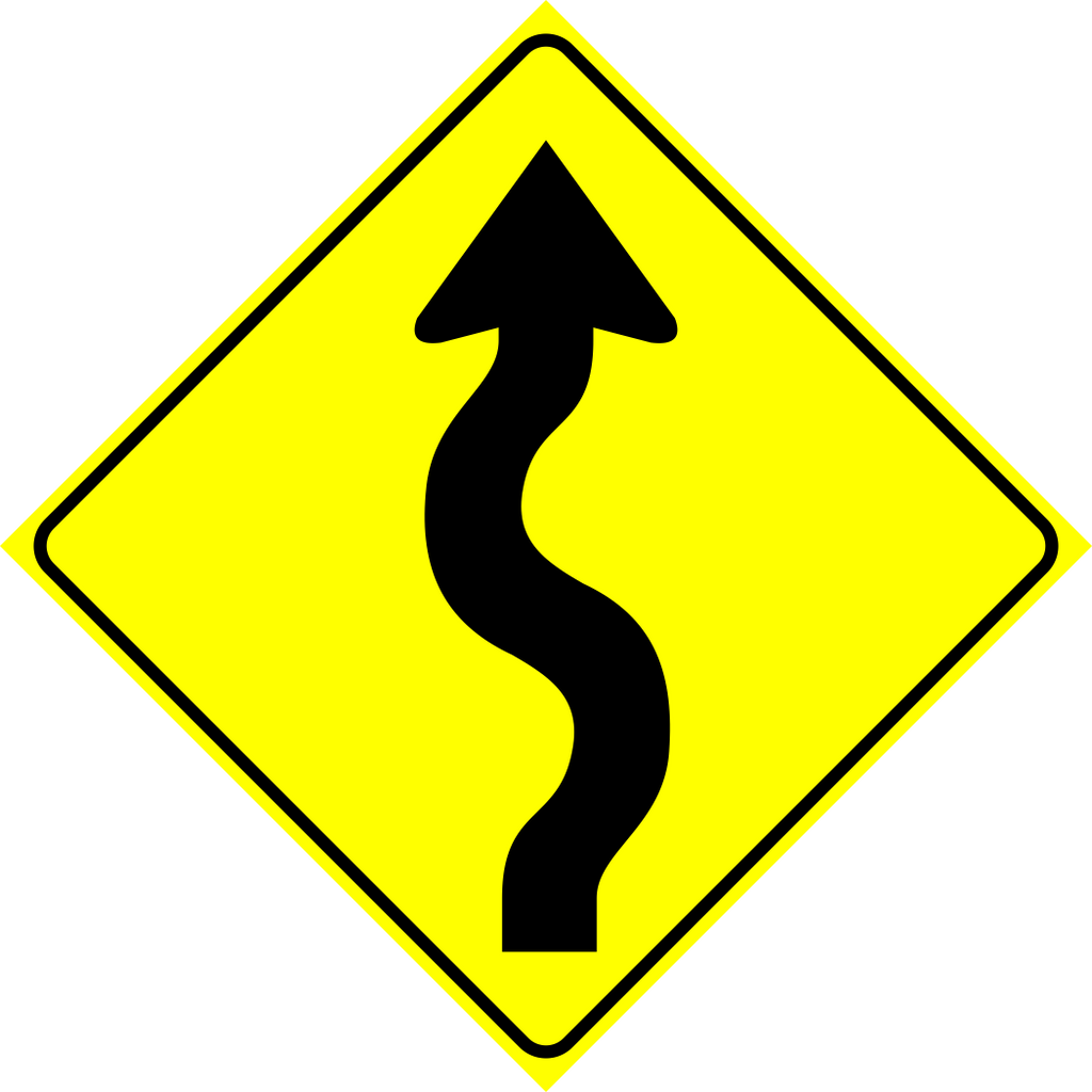 Right Winding Road Sign MUTCDC WA-6R