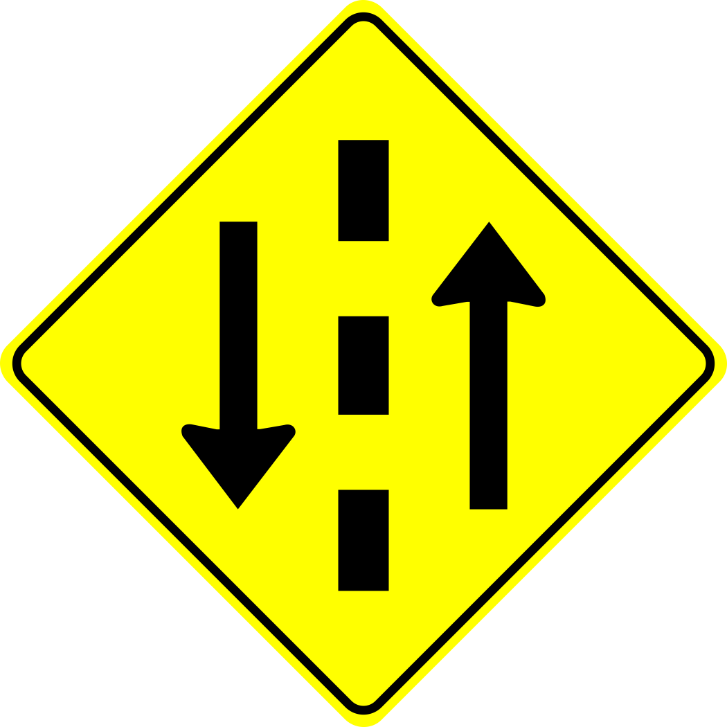 Two-Way Traffic Ahead Sign MUTCDC WB-3