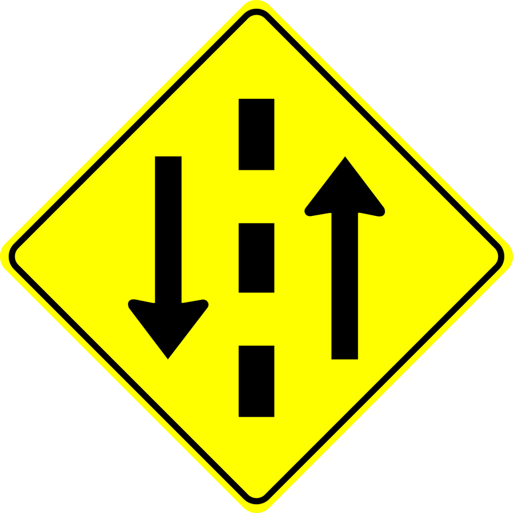 Two-Way Traffic Ahead Sign MUTCDC WB-3