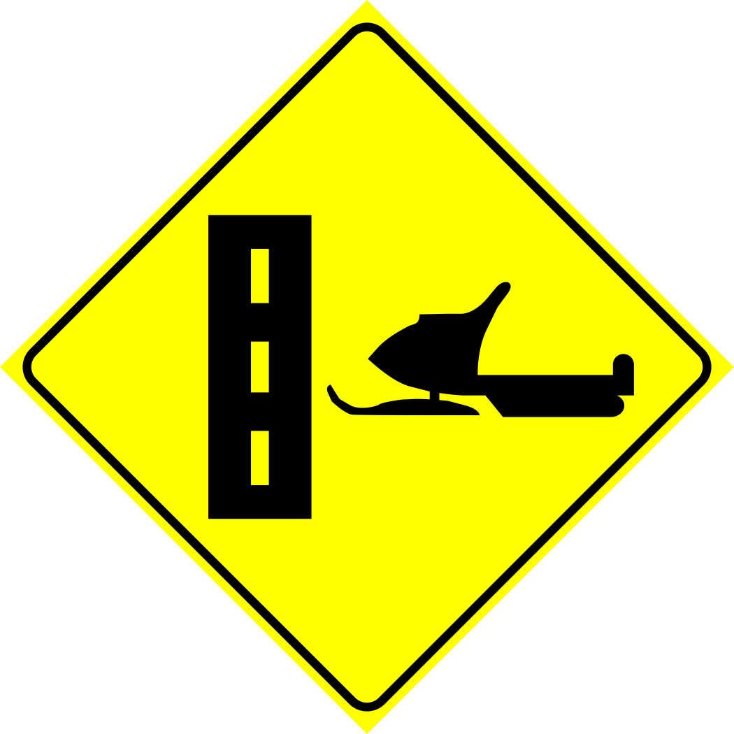 Snowmobile Crossing Right Sign MUTCDC WC-10R