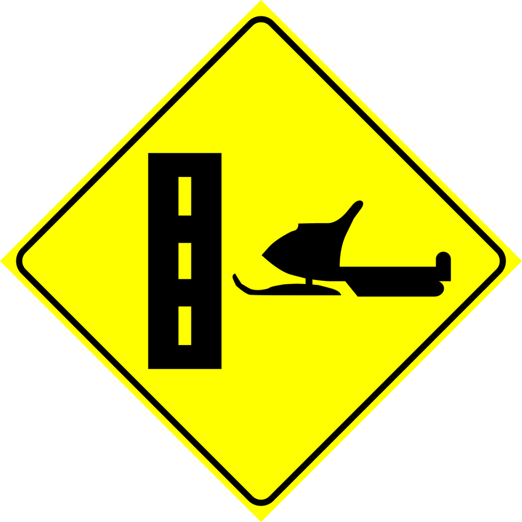 Snowmobile Crossing Right Sign MUTCDC WC-10R