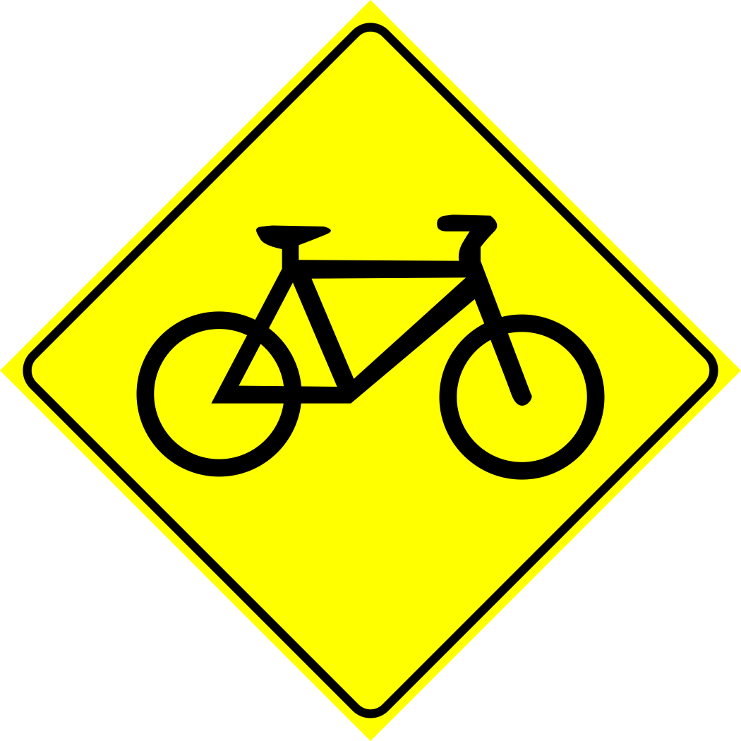 Bicycle Crossing Left Ahead Sign MUTCDC WC-7L