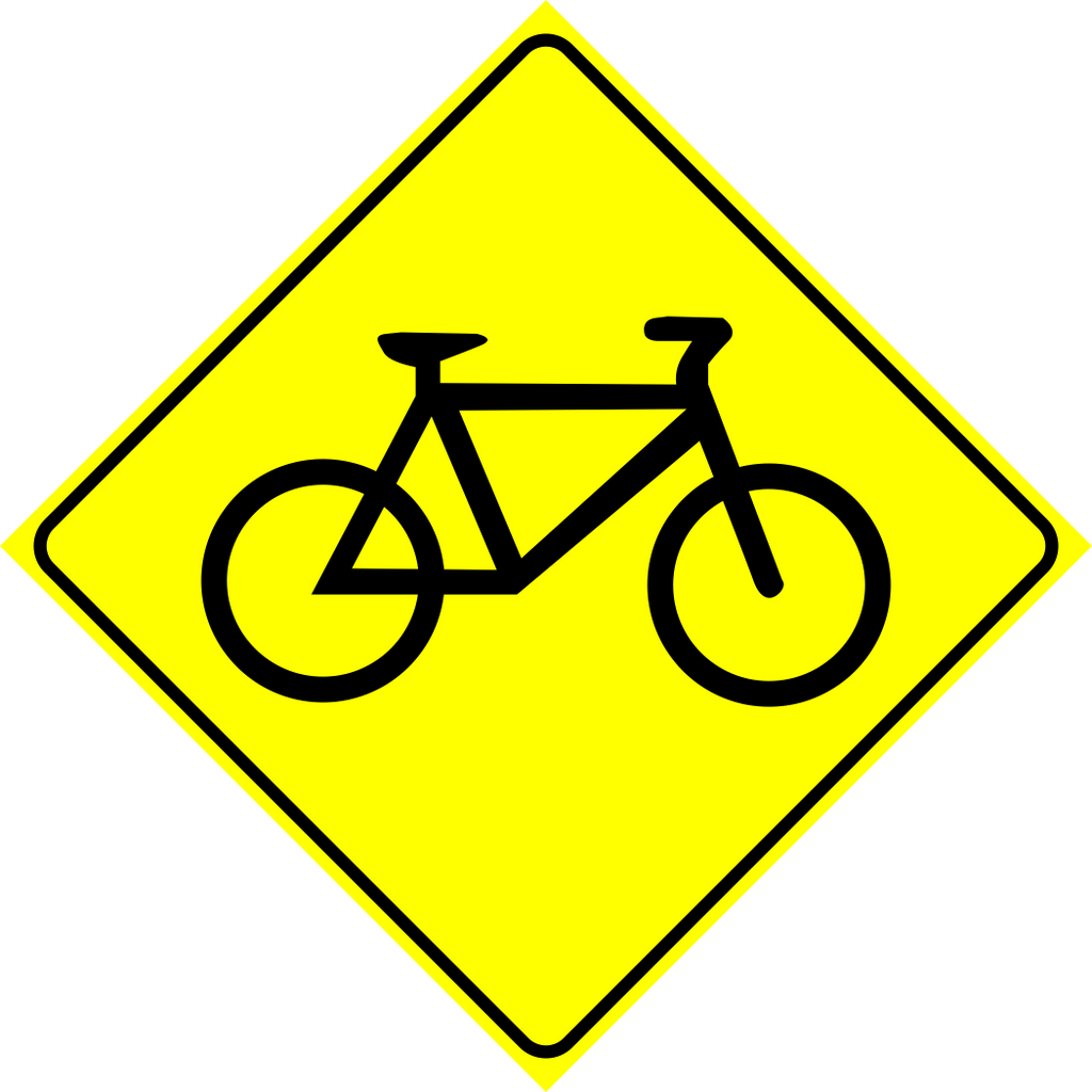 Bicycle Crossing Left Ahead Sign MUTCDC WC-7L