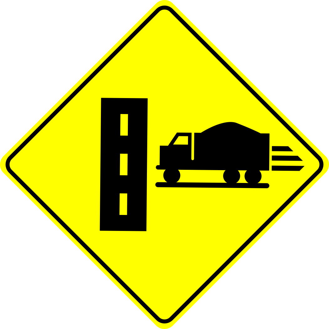 Truck Entrance From Right Sign MUTCDC WC-8R