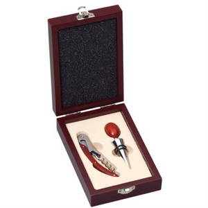 Rosewood Finish 2 Piece Wine Gift Set - Marco XH1002