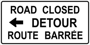 Road Closed Detour Left Sign MUTCDC