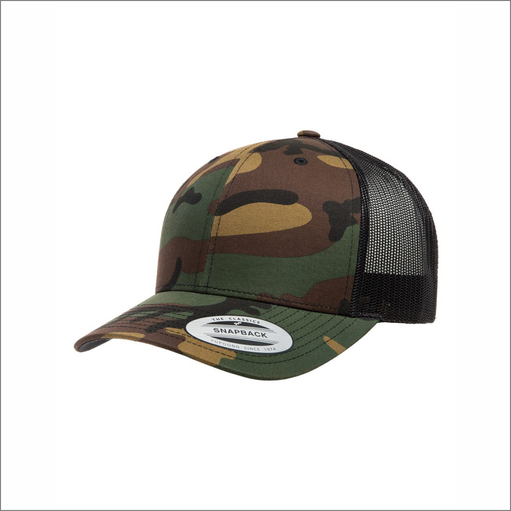 Snapback Hat - Meshback Retro Trucker Multicam - Yupoong YU6606